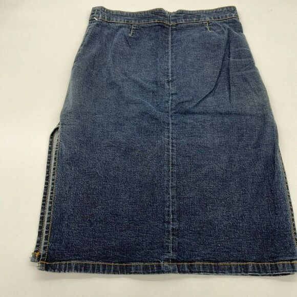 Zara Trafaluc Denim Skirt Knee Length Pocket Detail Size 2 - Picture 6 of 6